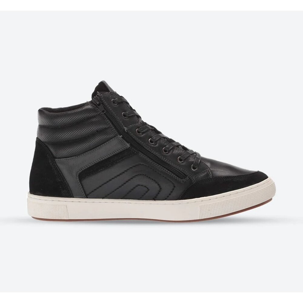 Propet Size 11 Black Kenton MCA005L Suede & Leather Zip High Top Sneakers Shoes